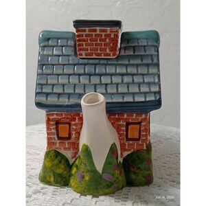 Thomas Kinkade Painter of Light Cottage Teapot 2005~Vintage~With Blueberry Tea